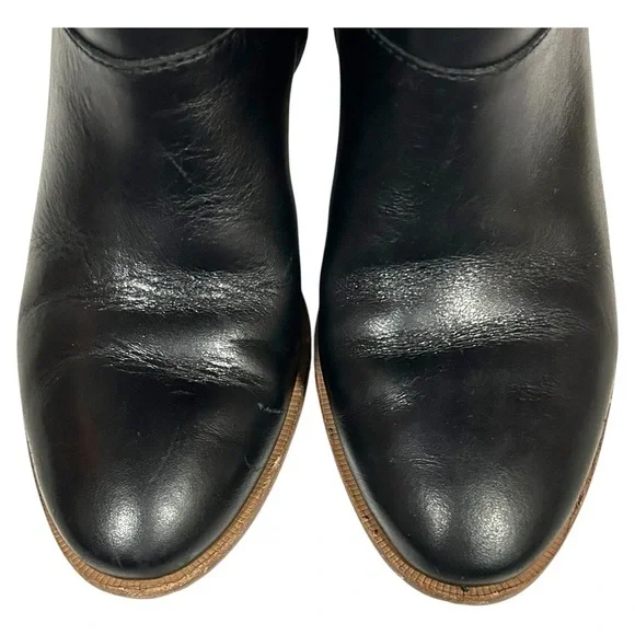 Madewell Black Ankle Boots with Tan Heel - Picture 7 of 12